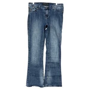 Rock & Republic Womens Jeans Blue Denim Mid Rise Kasandra Embroidered Stretch 12